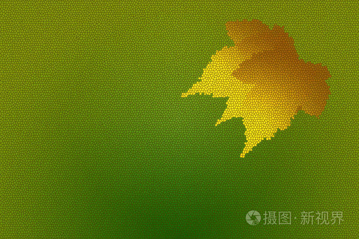 抽象的秋叶背景是橙色和绿色