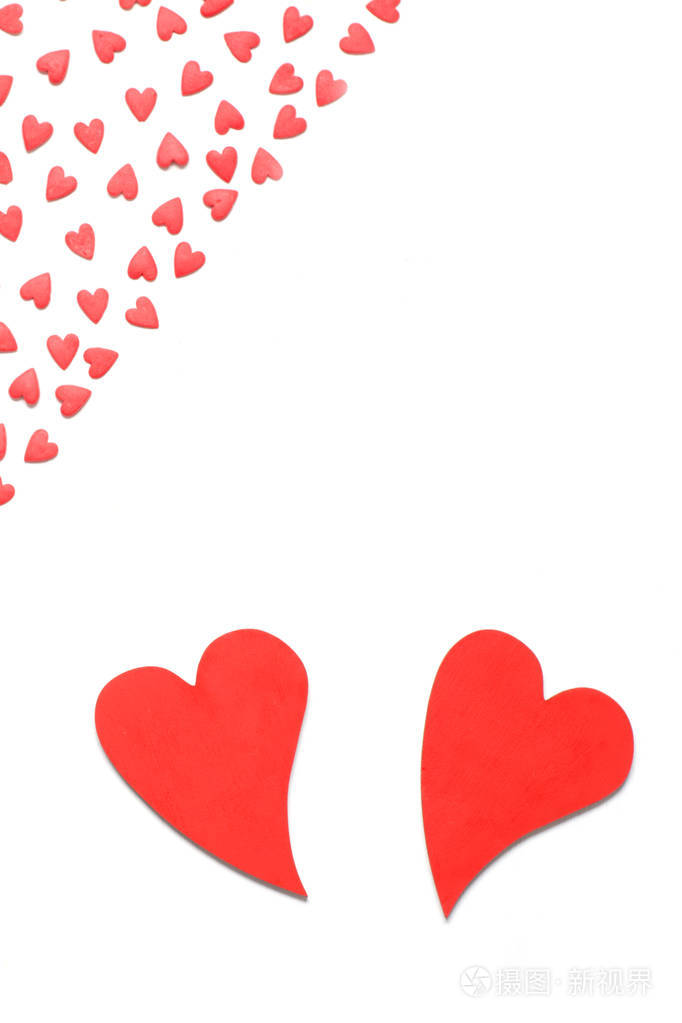 情人节背景白底红心