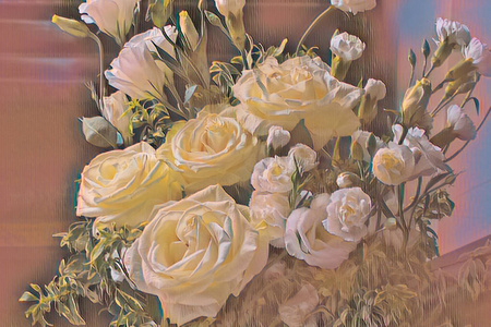 设计生成的白玫瑰花束照片图片