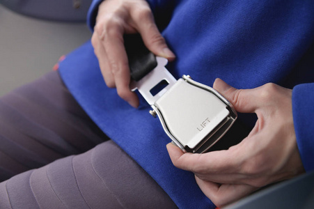 飞机旅客飞行安全措施的概念照片