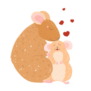 妈妈和宝宝.老鼠和小老鼠.老鼠和老鼠.照片