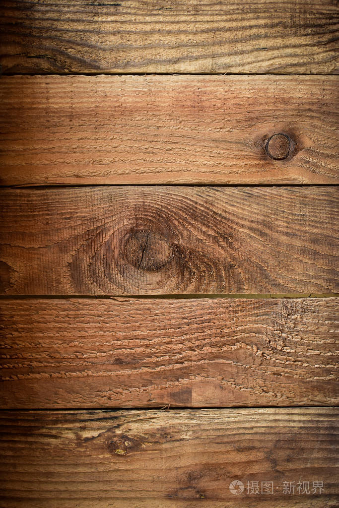 棕色木仓墙板纹理背景老木桌俯视图