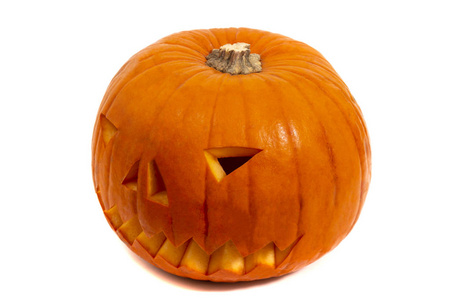 halloween orange pumpkin with evil smile 