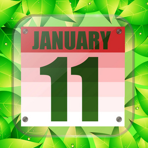 用绿叶规划重要日子的日历日期.插图.照片