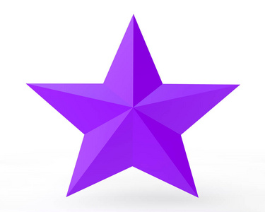 白色背景上的3D紫色星星插图3D渲染