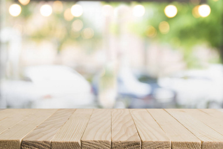 Empty wooden table and interior background, product display,blur