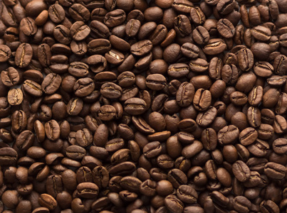 咖啡豆的质地。咖啡豆。闭合