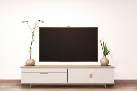 空墙背景电视柜木质日本设计图片