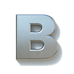 拉丝金属字体字母B 3D