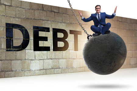 与商人的债务和贷款概念