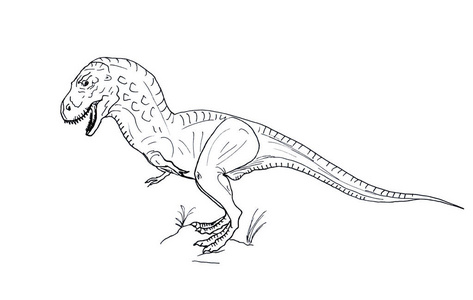 白色背景手绘恐龙霸王龙图片