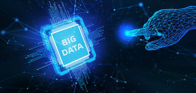 Business, Technology, Internet and network concept. Big Data Int