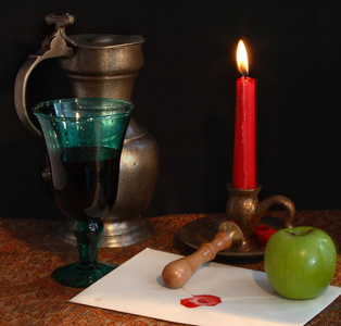 朗讯 蜡烛 实验 烛台 大罐 信封 葡萄酒 邮票 闪耀 苹果
