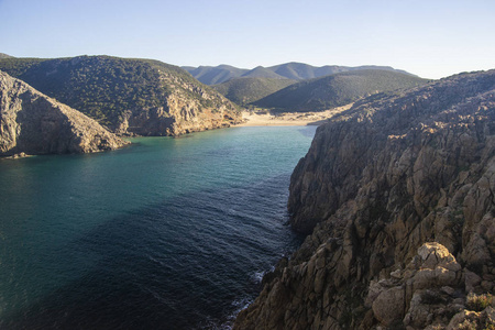 海岸 撒丁岛 旅游业 自然 全景图 风景 海滩