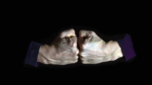 冲突对抗抵抗竞争斗争的概念.手绘的向量例证为权力概念设计绘制拳头.