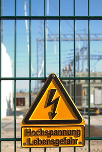权力 警告 传输 信号 栅栏 塔架 危险 高的 行业 签名
