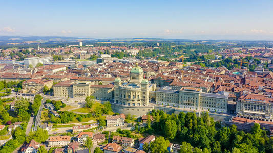 Bern, Switzerland. Federal Palace  Bundeshaus, Historic city ce