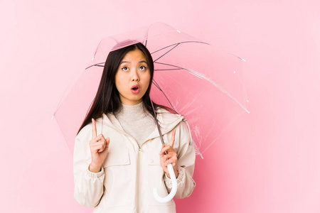 雨伞 磨尖 产品 冻结 手指 时尚 复制 女孩 惊讶 衣服