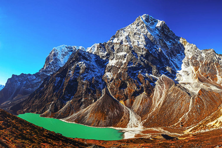 尼泊尔 国家的 亚洲 范围 珠穆朗玛峰 运动 昆布 喜马拉雅山脉