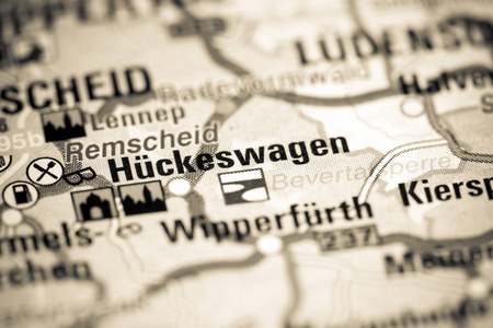 哈克斯瓦根。地图上的德国