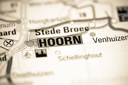 霍恩。地图上的荷兰