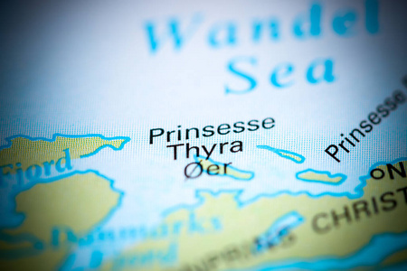 Prinsesse Thyra Oer公司。地图上的格陵兰岛