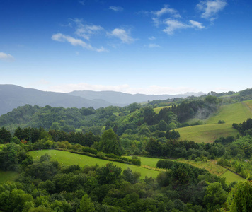  grassy field and hills