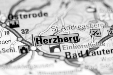 赫茨伯格。地图上的德国