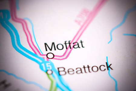 莫法特。地图上的英国