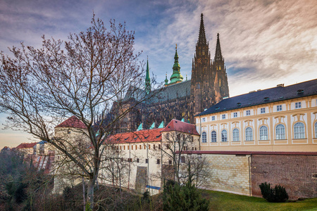 捷克共和国布拉格城堡圣维图斯大教堂。