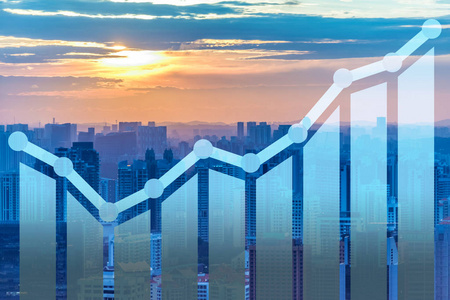 经济增长概念与图表照片