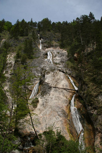 流动 峡谷 自然 风景 湿漉漉的 阿尔卑斯山 瀑布 乡村