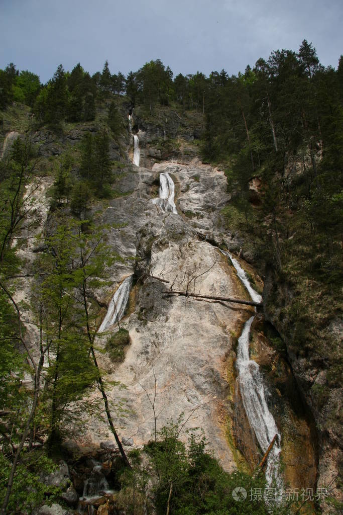 流动 峡谷 自然 风景 湿漉漉的 阿尔卑斯山 瀑布 乡村