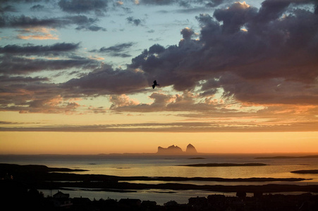 太阳 自然 休息 小岛 峡湾 孤独 海洋 田园诗 傍晚 风景