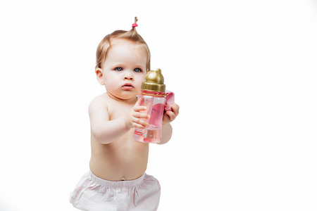 女孩 希望 白种人 新生儿 瓶子 尿布 可爱极了 小孩 发型