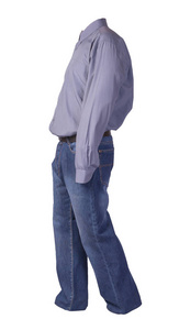 mens shirt and blue jeans isolated on white background. 