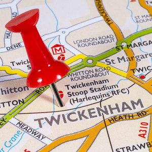 英国地图上的Twickenham
