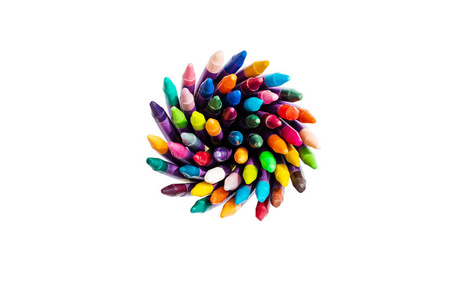 Multicolored pencils in a glass on a white background isolate. 
