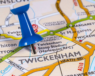 英国地图上的Twickenham