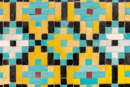 伊朗传统波斯几何装饰马赛克墙详图