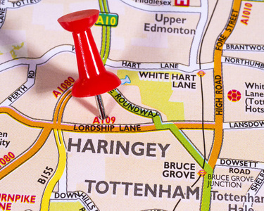哈林吉在英国地图上