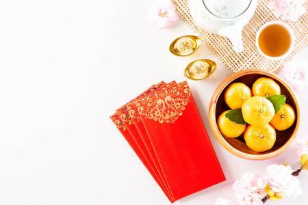 Chinese new year festival decorations pow or red packet, orange 