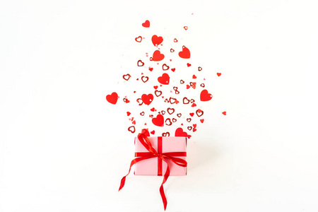 五彩纸屑 美丽的 礼物 庆祝 博客 卡片 粉红色 招呼 浪漫的
