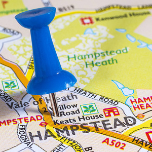英国地图上的汉普斯特德