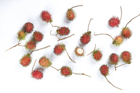 Rambutan fruit on white background 