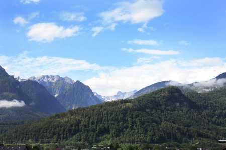 自然 全景图 美丽的 夏天 风景 奥地利 旅行 岩石 山谷