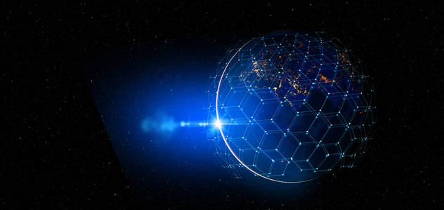 信息 卫星 物联网 网状物 三维 连接 商业 未来 数据