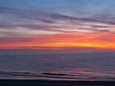 海滩 海洋 黄昏 太阳 波浪 地平线 自然 风景 日落 夏天