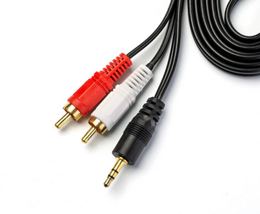  audio jack with black cable isolated 