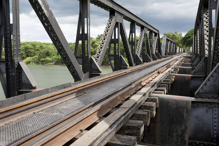 泰国 旅行 建设 古老的 金属 自然 风景 铁路 轨道 亚洲